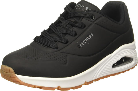 Skechers Womens UNO STAND ON AIR Athletic Shoes Casual Sneakers Black/White