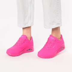 Skechers Womens UNO NIGHT SHADES Athletic Shoes Casual Sneakers Hot Pink