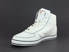 True Religion ACE HI Leather Men's Casual Fashion White Navy Sneakers